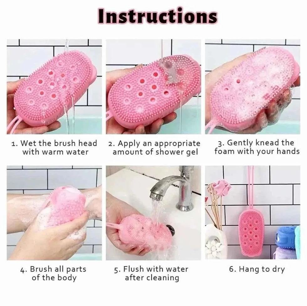 Silicone Double Sided Bubble Brush for Gentle Skin Cleansing