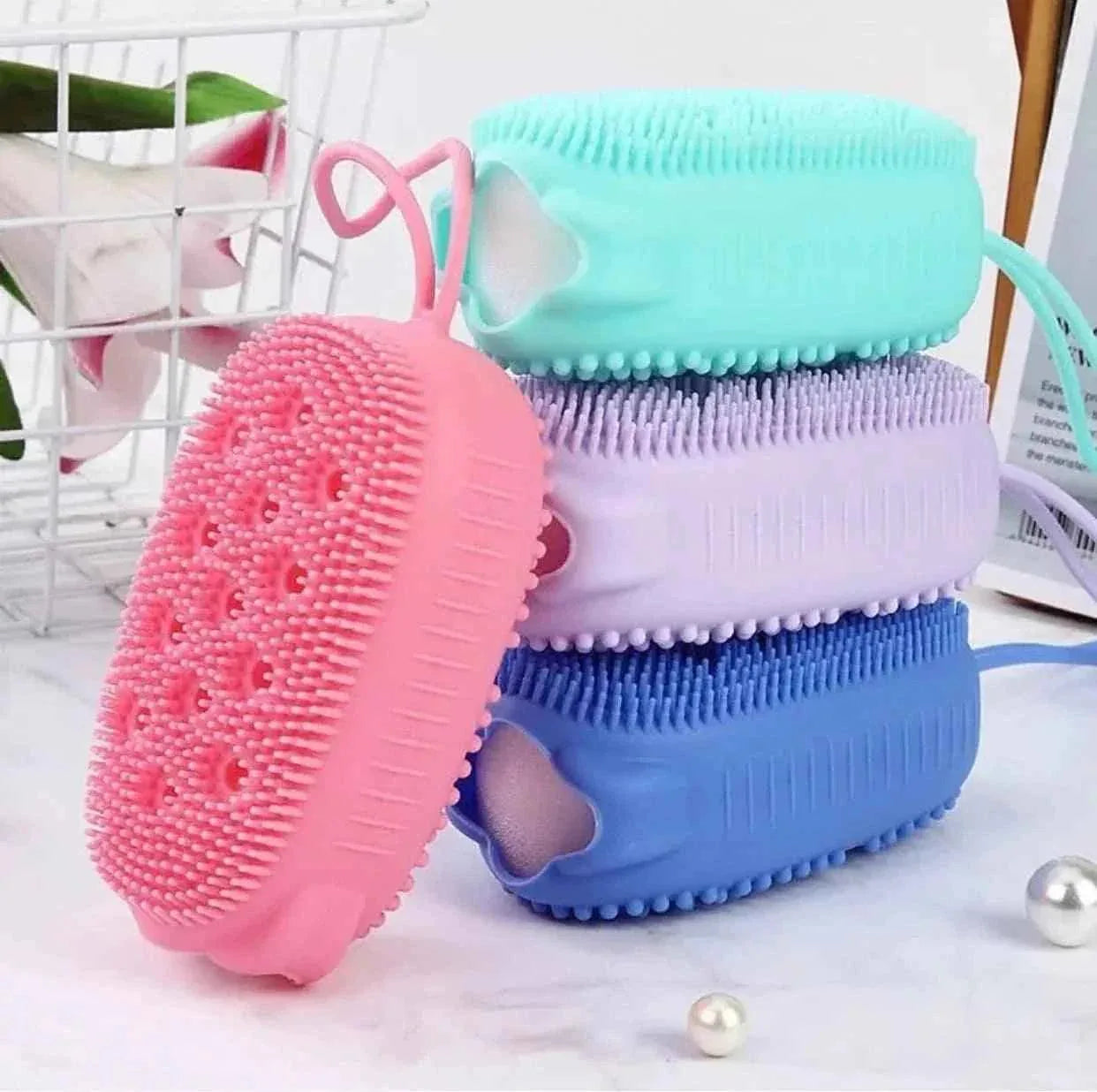 Silicone Double Sided Bubble Brush for Gentle Skin Cleansing - Clarify.pk