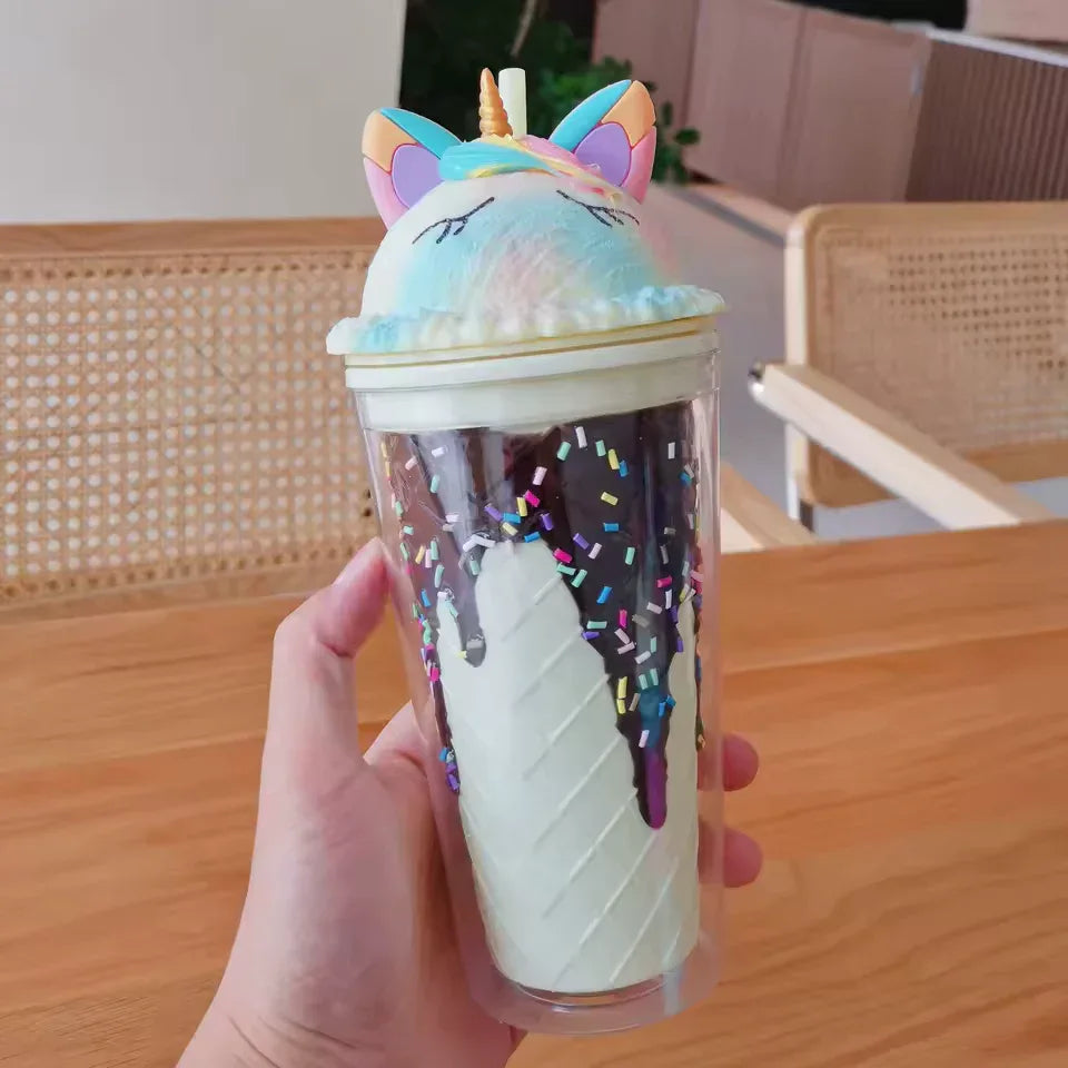 Unicorn Water Cup with Straw - Cute & Durable - Clarify.pk