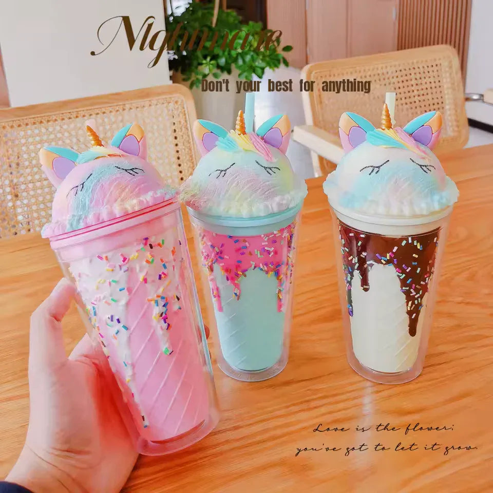 Unicorn Water Cup with Straw - Cute & Durable - Clarify.pk