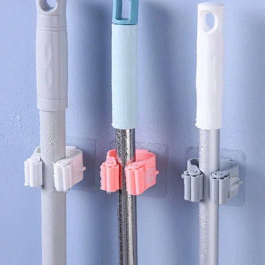 Broom Mop Wall Clips - Durable Storage Holders - Clarify.pk