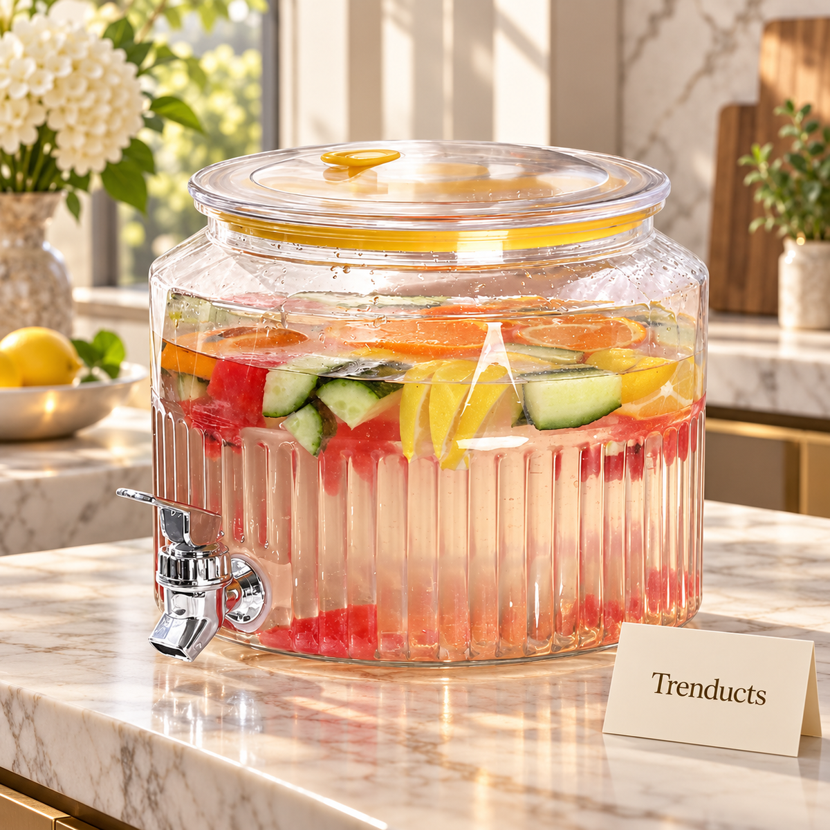 Acrylic Juice Dispenser with Tap for Water and Drinks