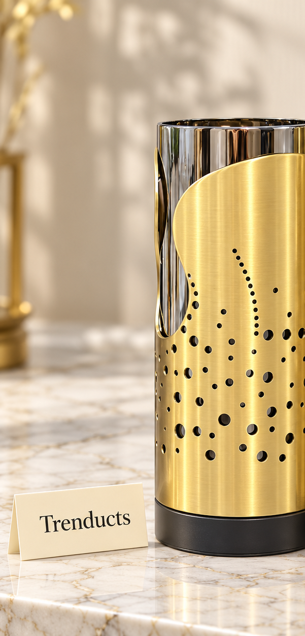 Metal Vase - Gold & Black Leaf Cutout, Small and Big