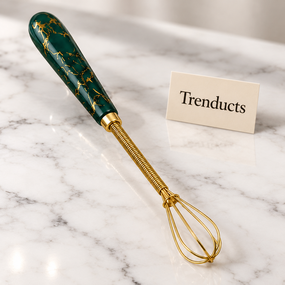 Mini Coffee Beater - Marble Handle Hand Whisk (Random)