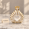 White and Gold Heart Decorative Vase - Openwork Ceramic