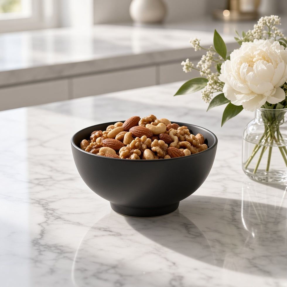 Danny Home Ceramic Bowl - Matte Black Round Bowl