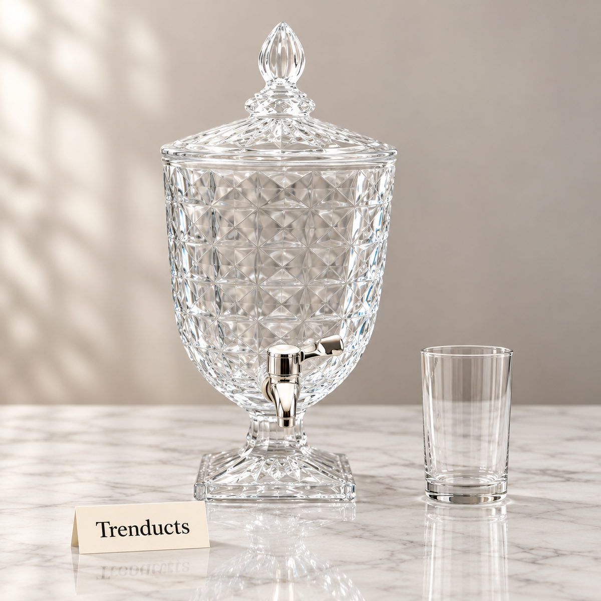 Brilliant Glass Juice Dispenser - Diamond Quilted