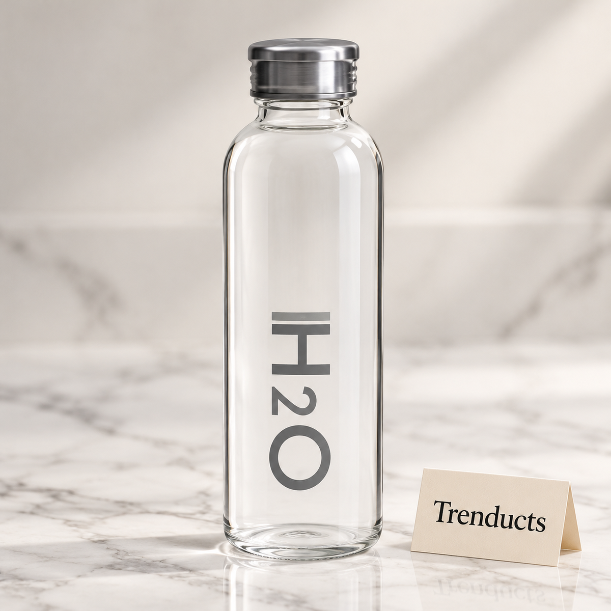 Danny Home H2O Glass Drinks Bottle 750ml - Colour Cap