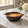 Danny Home Ceramic Round Baking Dish - Black, 2 Handles