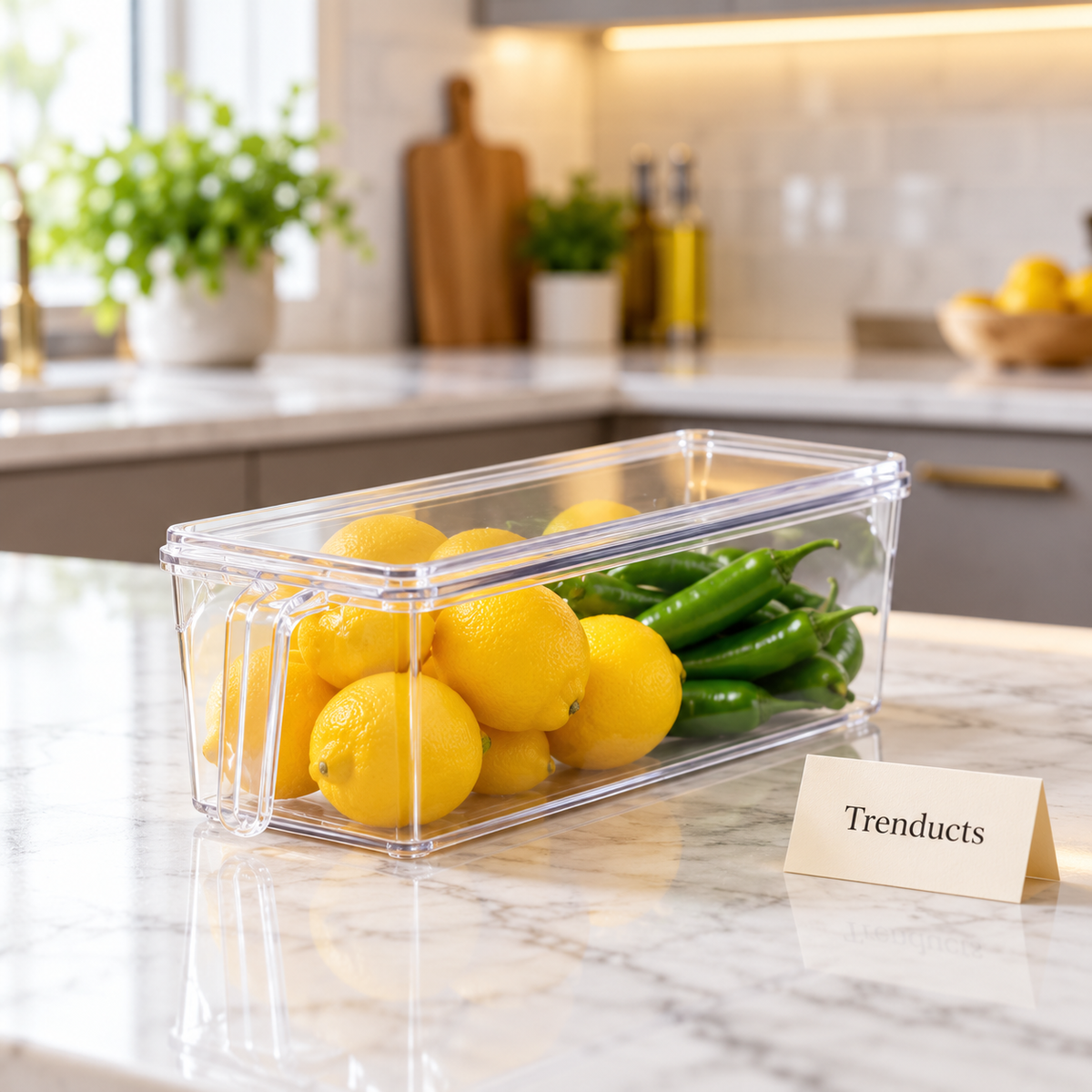 Fridge Storage Containers - Clear Stackable Boxes with Lids