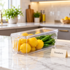 Fridge Storage Containers - Clear Stackable Boxes with Lids