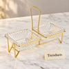 Danny Home 2 Section Glass Snack Bowl - Handle Stand