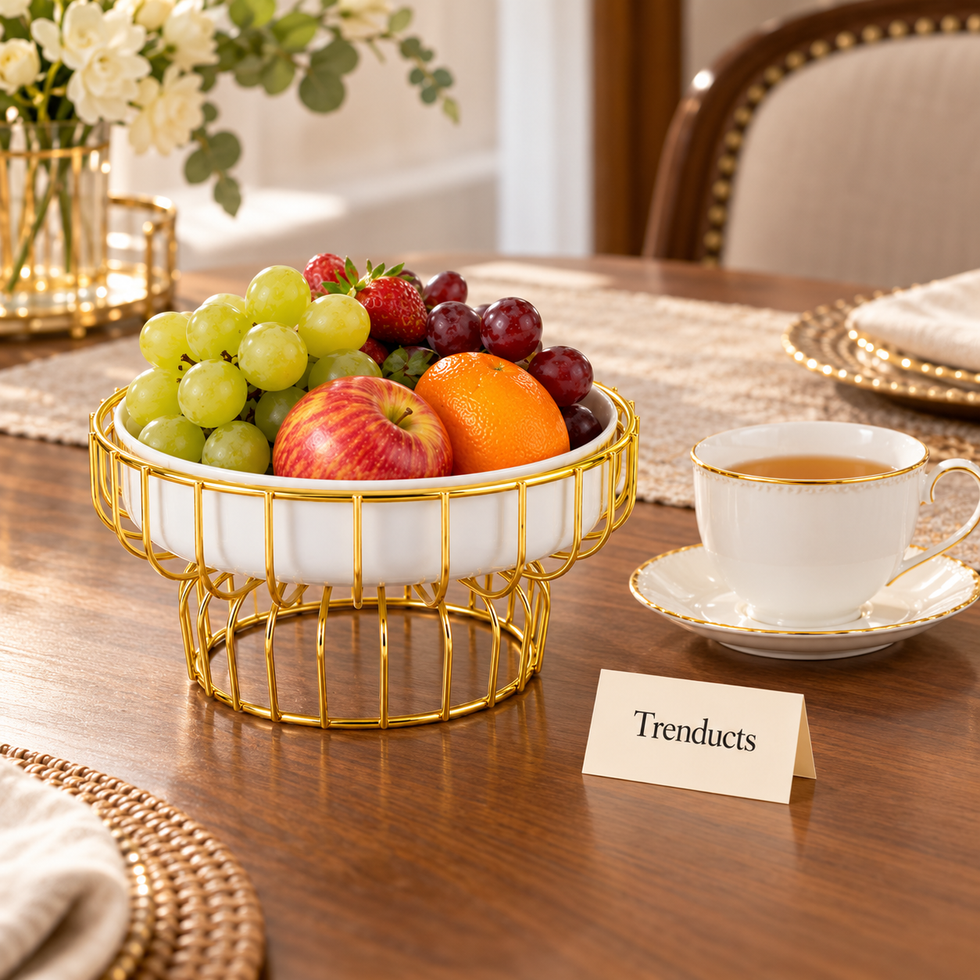 Brilliant Round Plate with Gold Wire Stand