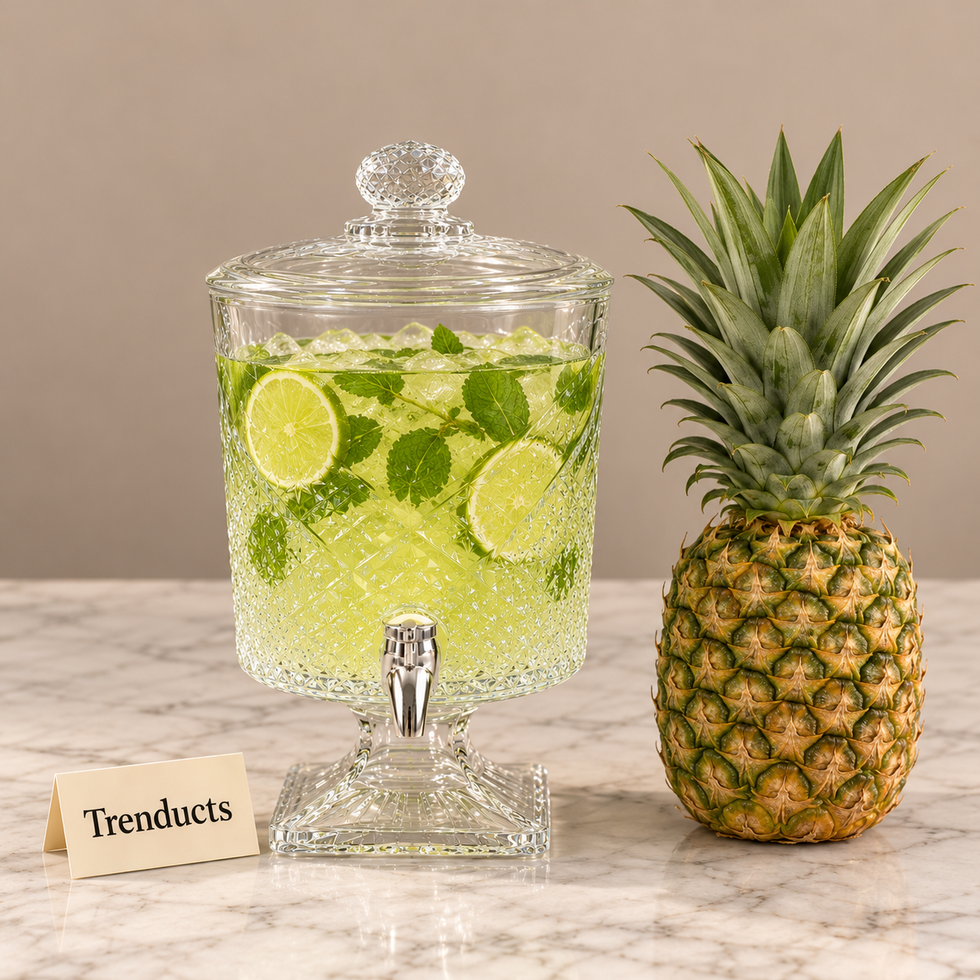 Brilliant Juice Dispenser with Tap - Diamond Cut Glass