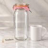 Danny Home Clip Top Jar - Round Glass with Gingham Lid