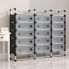 Premium Dust proof Shoe Rack - 3 Column Clear Door Cabinet