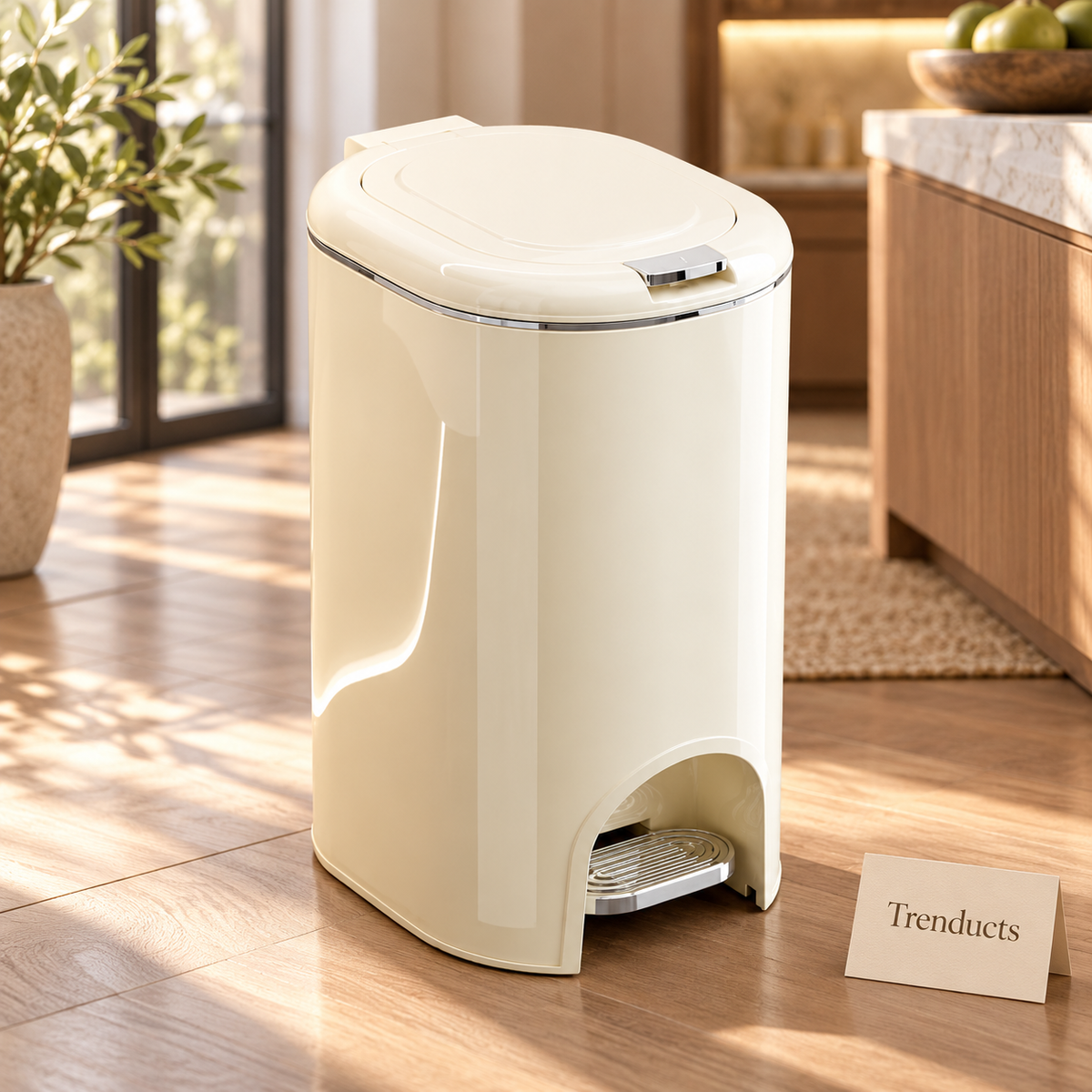 Hydraulic Pedal Dustbin with Push Button Lid