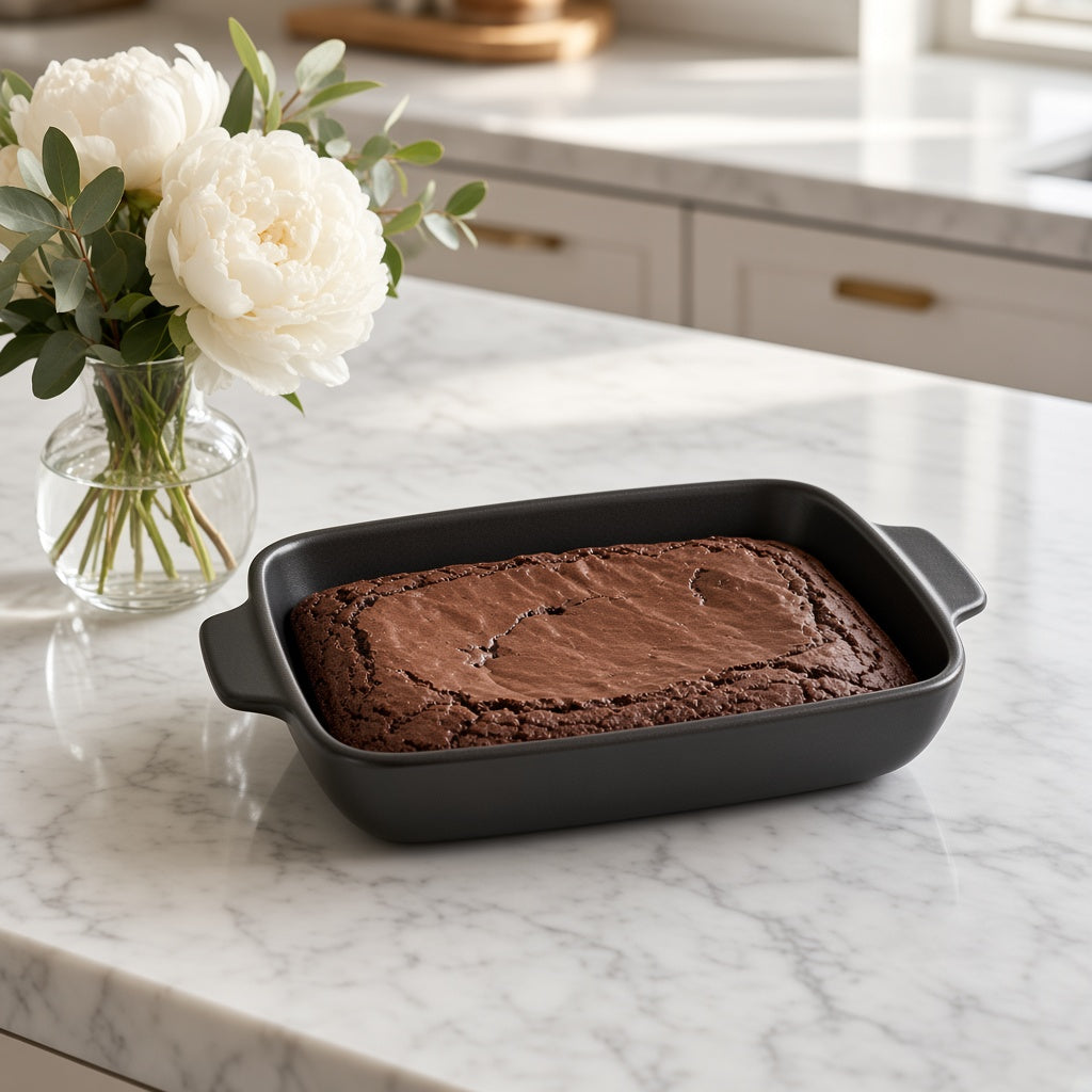 Danny Home Ceramic Rectangular Baking Dish - Black