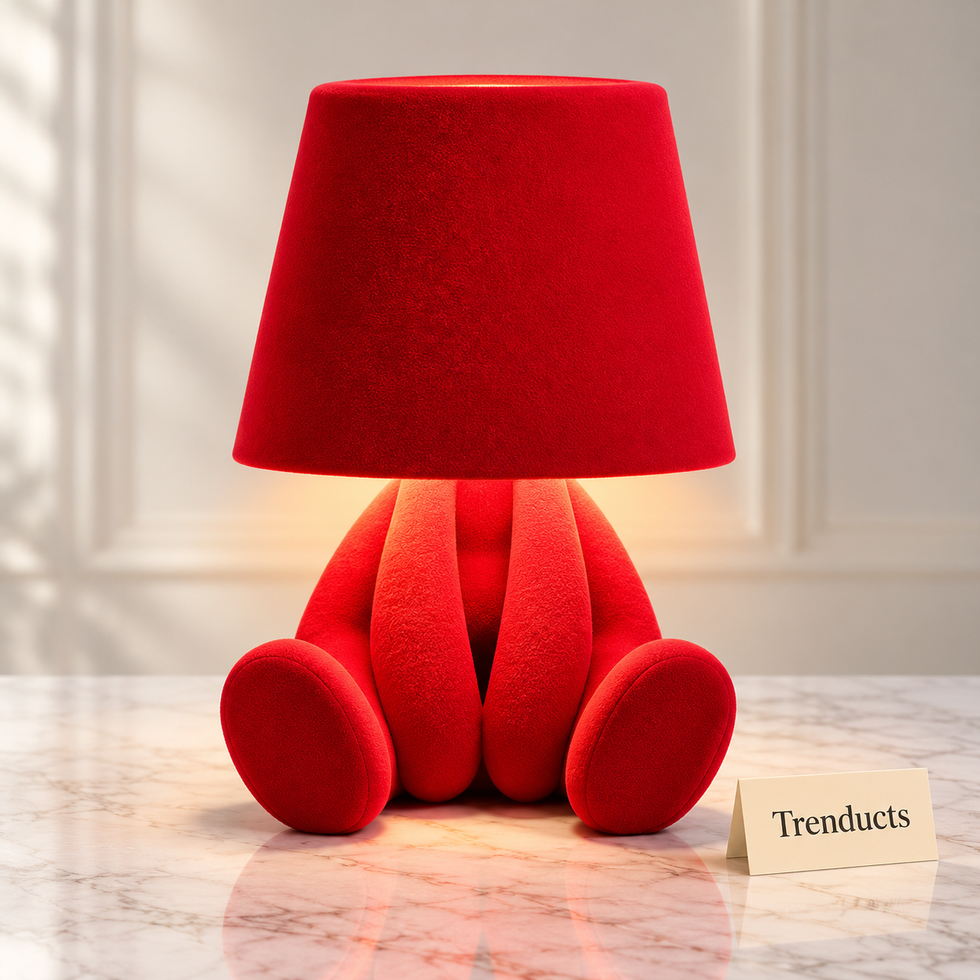 Cute Character Table Lamp - Velvet Look Kids Room Light