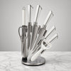 Unique Stainless Steel Knife Set with Rotating Stand