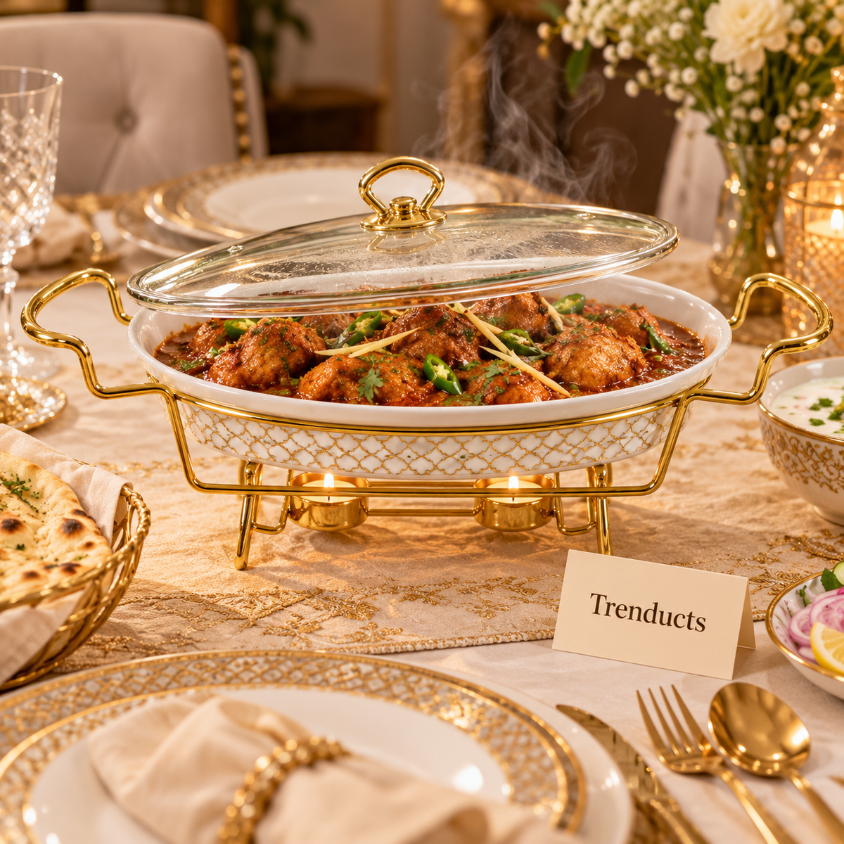 Brilliant Oval Casserole with Stand