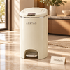 Premium Stainless Steel Pedal Trash Can with Hand-Press Lid