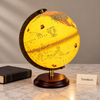 25 cm Illuminated World Globe – Gold Map & Wooden Stand