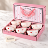 Heart and Bow Bowl Gift Set of 6 - Pink Box