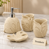 Luxury Bathroom Set - 4-Piece Fiber Leaf Design