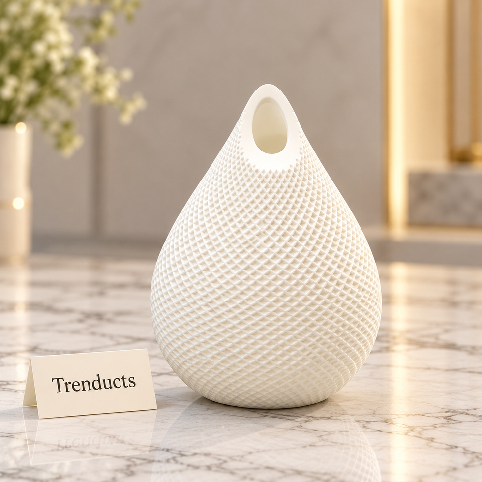 Textured Teardrop Table Vase - Lattice Pattern
