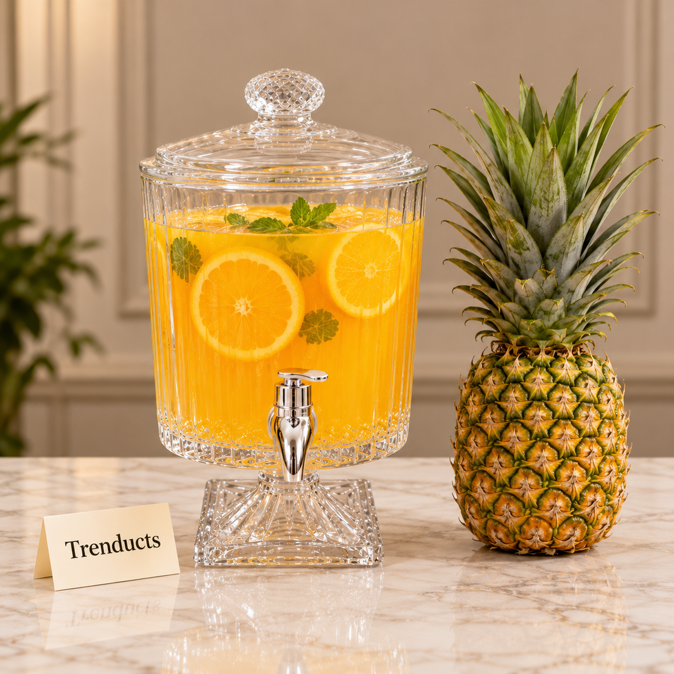 Brilliant Juice Dispenser with Tap - Ribbed Glass Stand