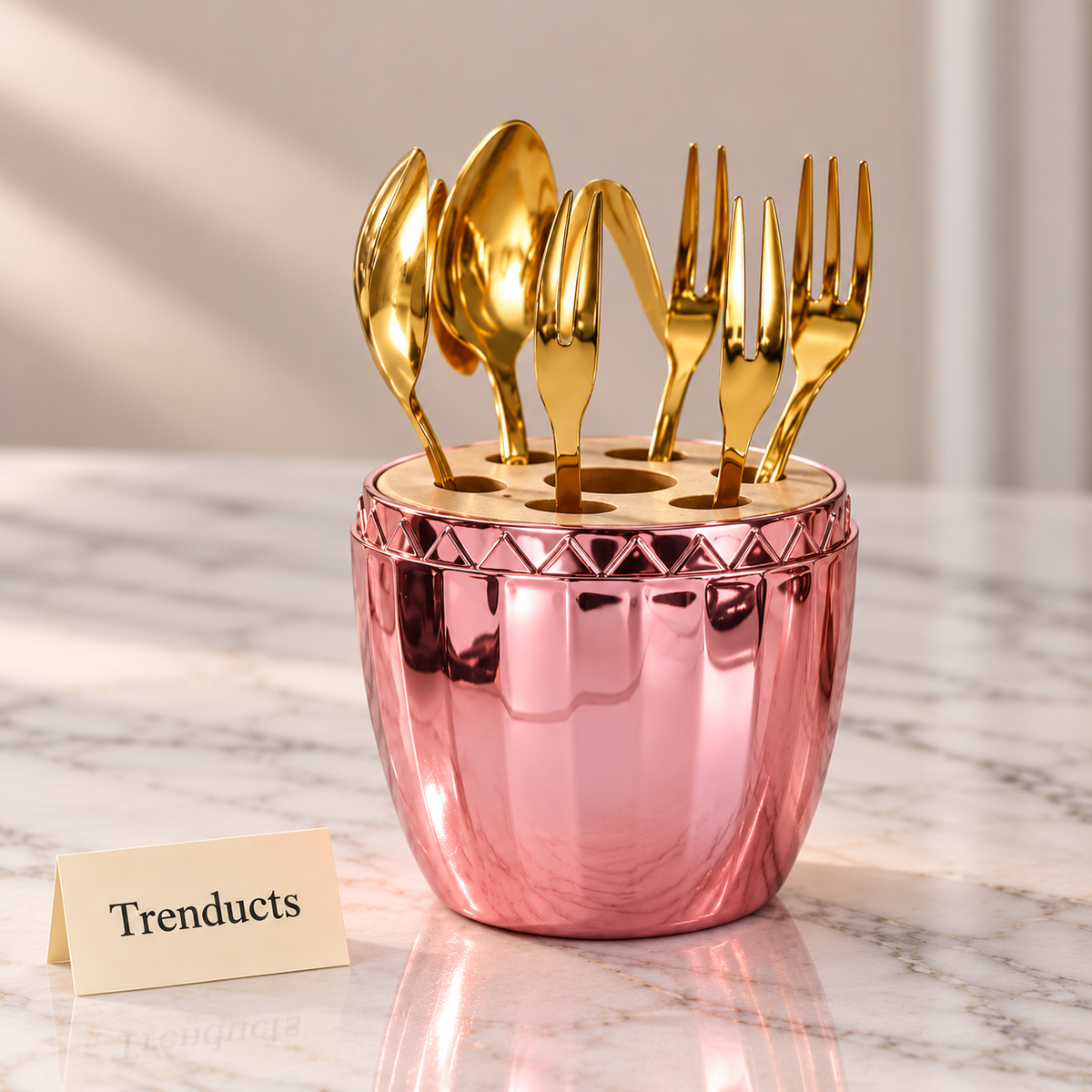 Mini Cutlery Set - 6 Piece with Crown Bottle Holder