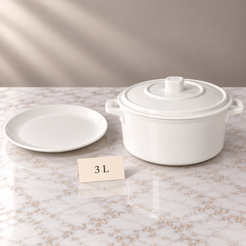 Danny Home Porcelain Casserole with Lid - White