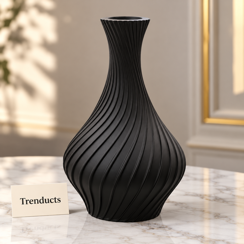 Twisted Ribbed Decorative Vase - Spiral Bud Shape
