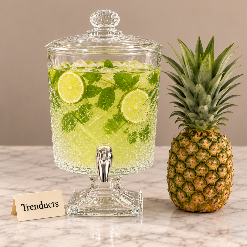 Brilliant Juice Dispenser with Tap - Diamond Cut Glass