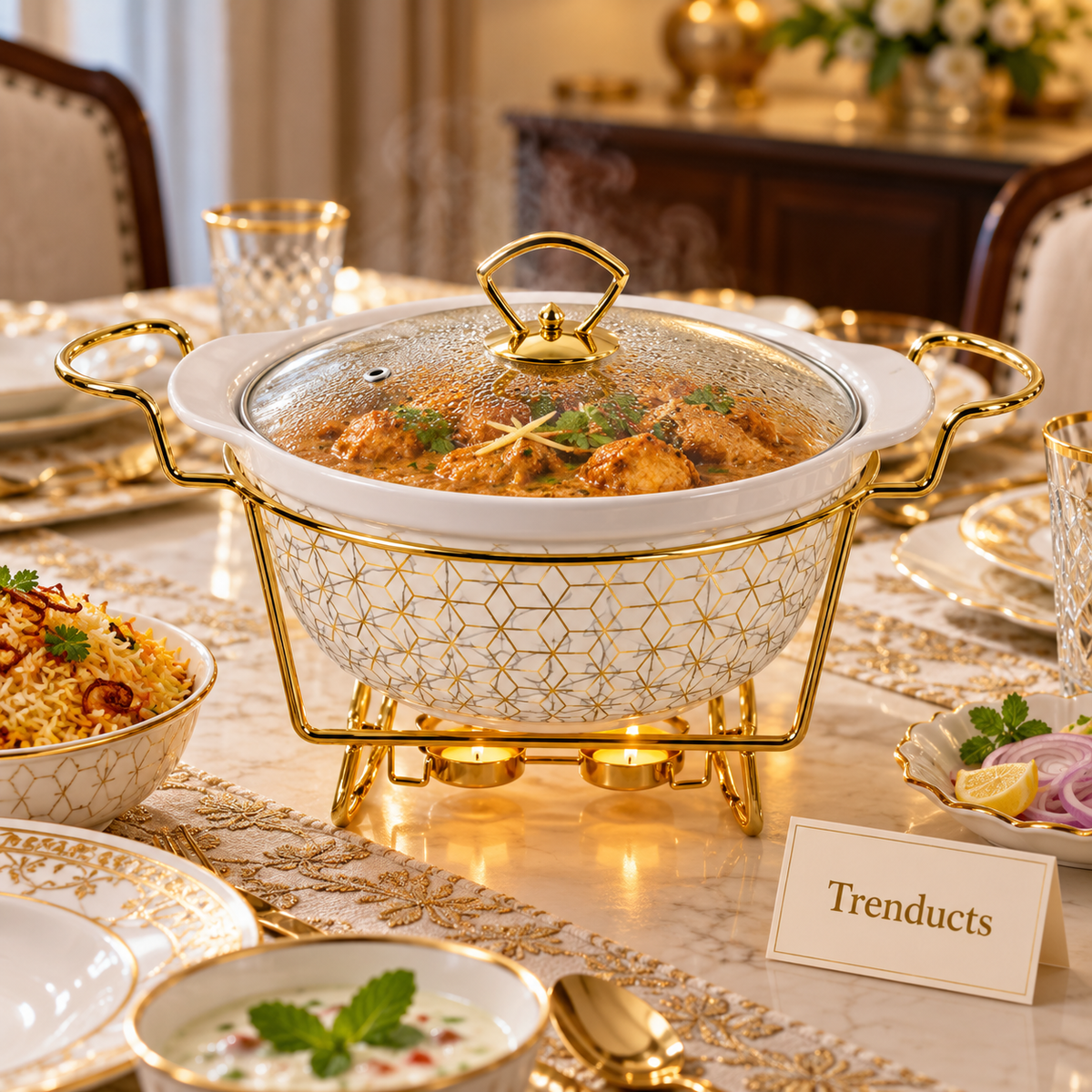 Brilliant Deep Round Casserole with Stand
