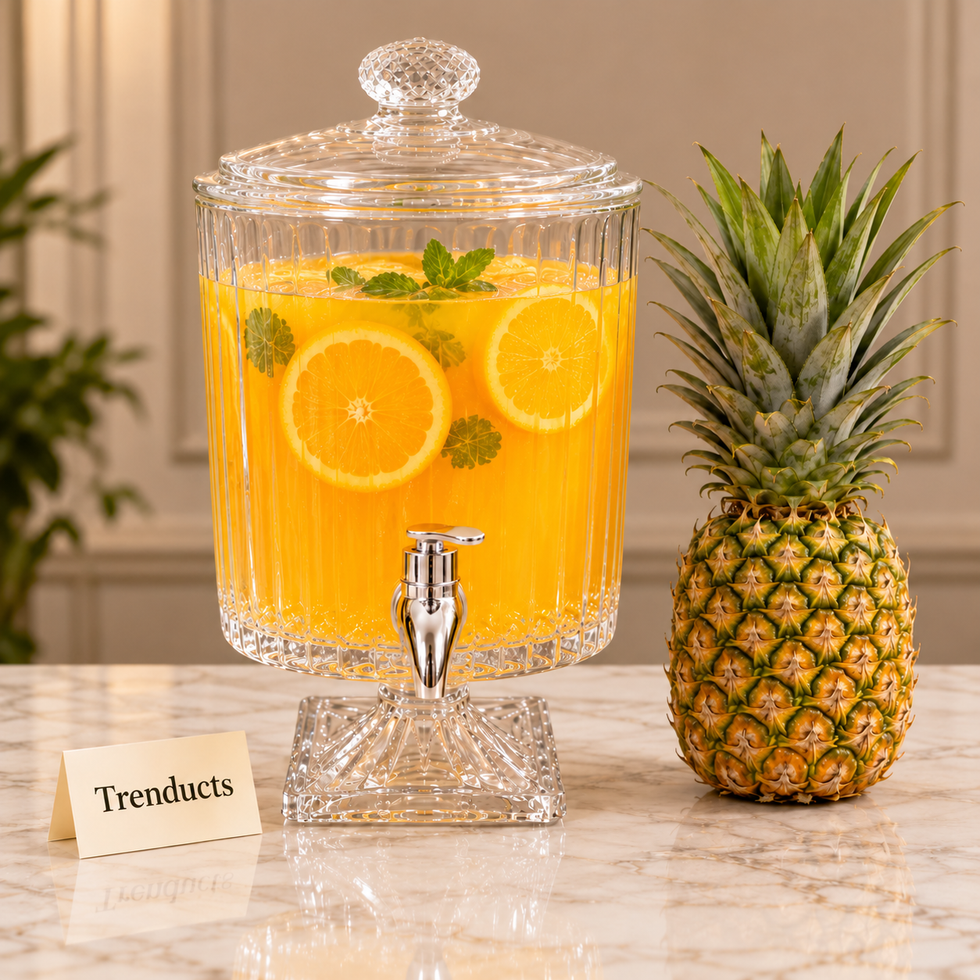 Brilliant Juice Dispenser with Tap - Ribbed Glass Stand