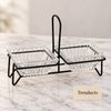 Danny Home 2 Section Glass Snack Bowl - Handle Stand