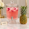 Brilliant Glass Juice Dispenser - Fluted Design with Tap