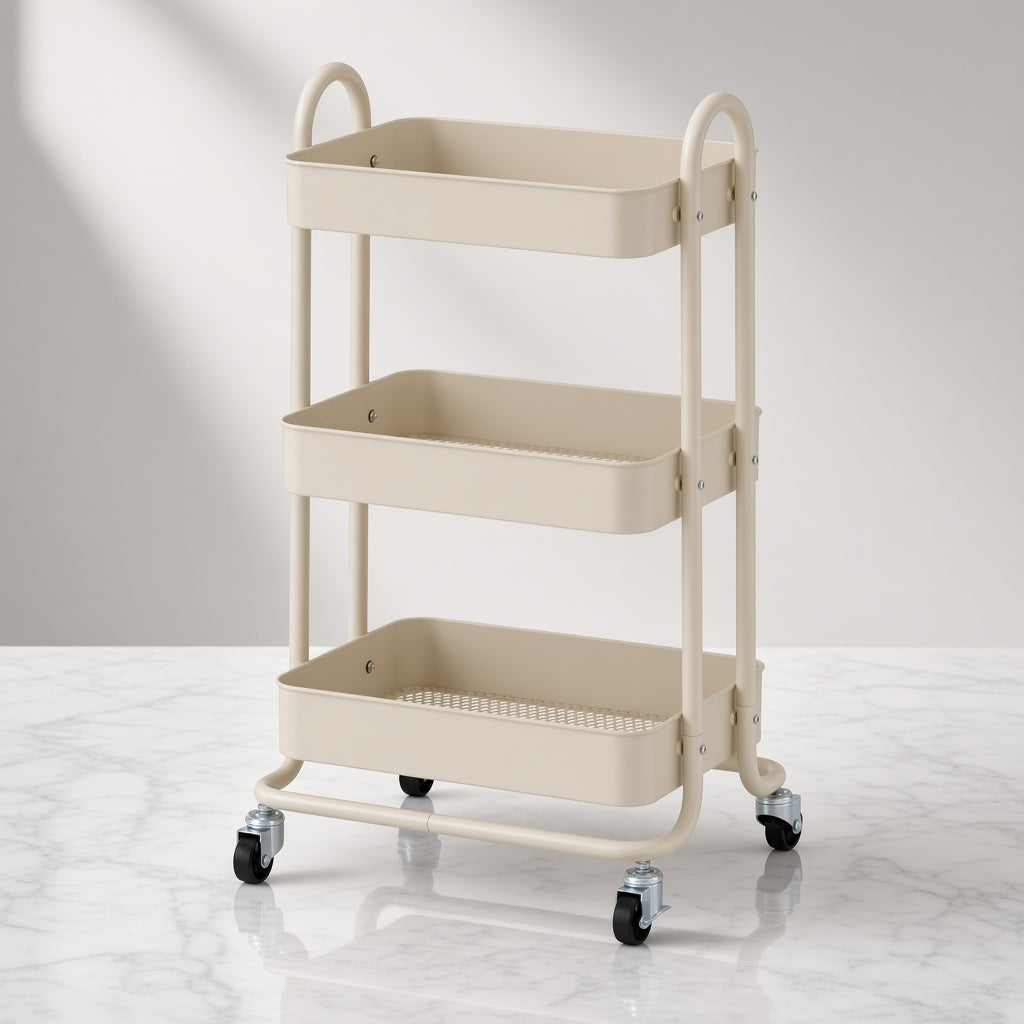 Metal 3 Tier Rolling Utility Cart with Wheels