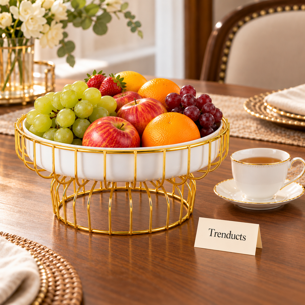 Brilliant Round Plate with Gold Wire Stand