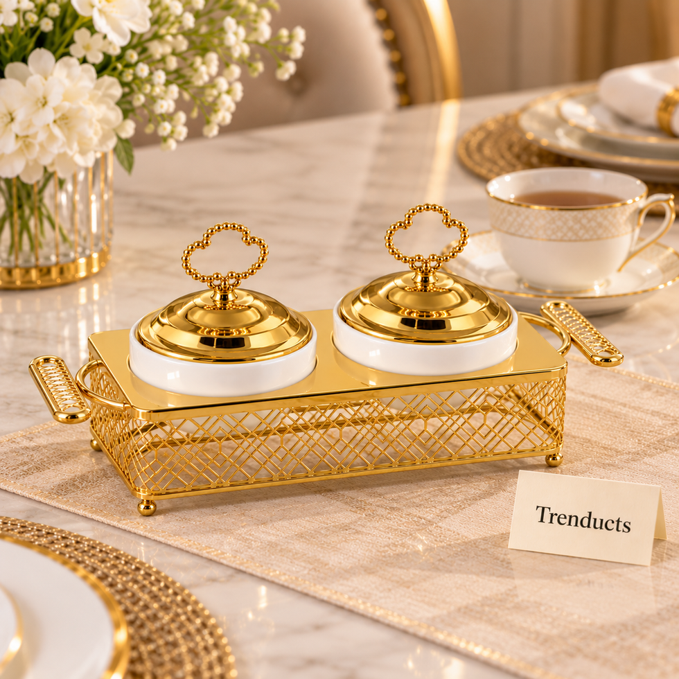 Brilliant 5″ Bowl with Lid and Gold Stand