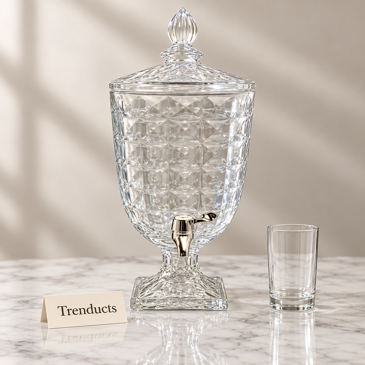 Brilliant Glass Juice Dispenser - Diamond Quilted