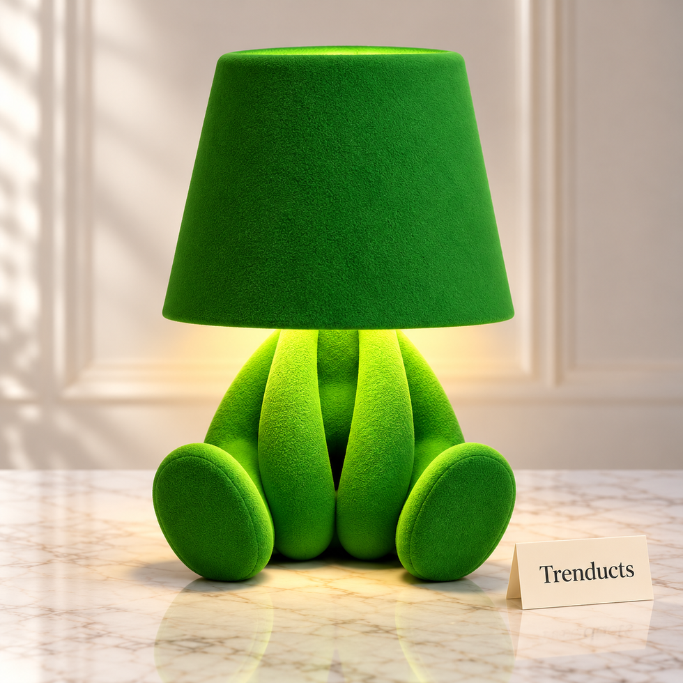 Cute Character Table Lamp - Velvet Look Kids Room Light