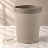 Premium Tissue Box & Box Dustbin - Ivory Diagonal Weave