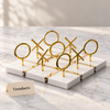 Tic Tac Toe Board - Decorative Set with Gold Metal Pieces