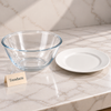 Danny Home Glass Salad Bowl - Clear Deep Serving Bowl