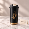 Floral Vacuum Cup - 520 ml Stainless Steel Flip-Top Lid