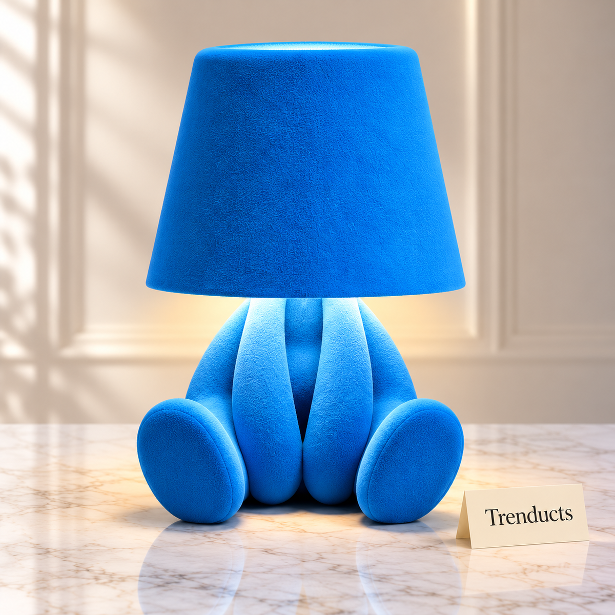Cute Character Table Lamp - Velvet Look Kids Room Light