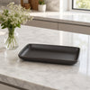 Danny Home Ceramic Rectangular Plate - Matte Black